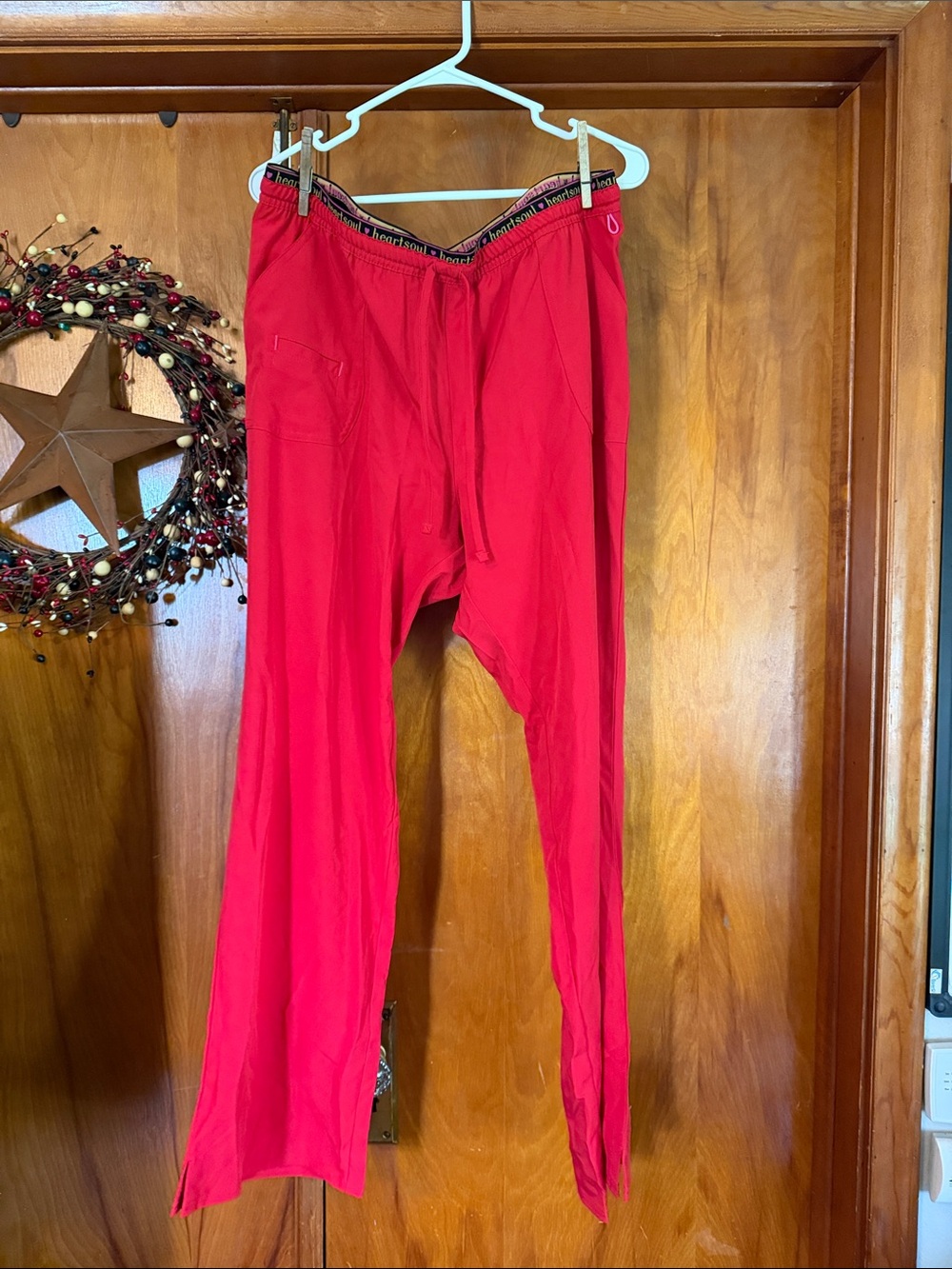 Red scrub pants